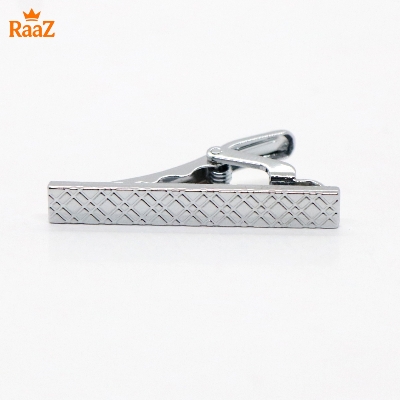 Picture of Silver Cross & Stripe Hybrid Tie Clip for Men