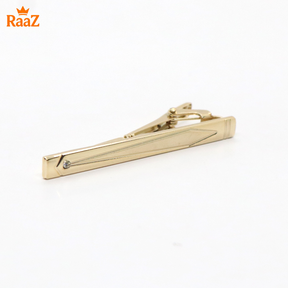 Picture of Golden Stone & Stripe Hybrid Tie Clip for Men