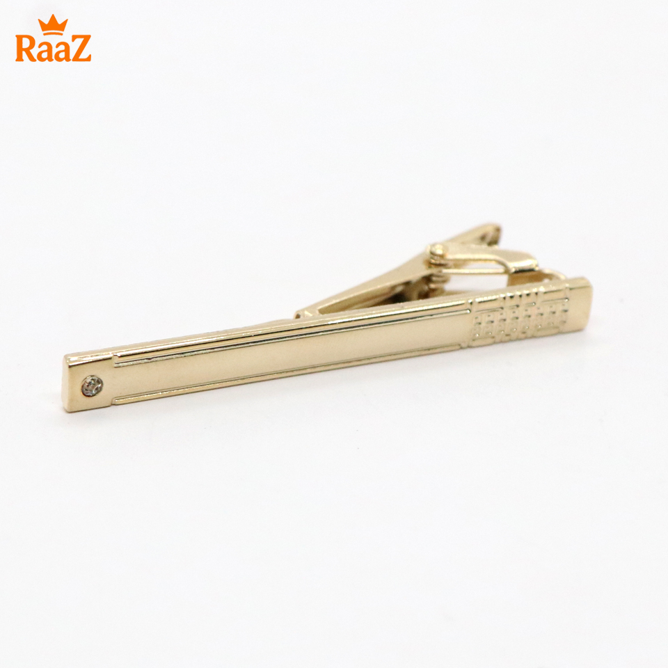Picture of Golden Stone & Stripe Hybrid Tie Clip for Men