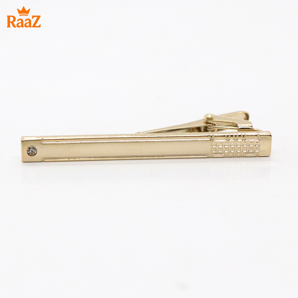 Picture of Golden Stone & Stripe Hybrid Tie Clip for Men