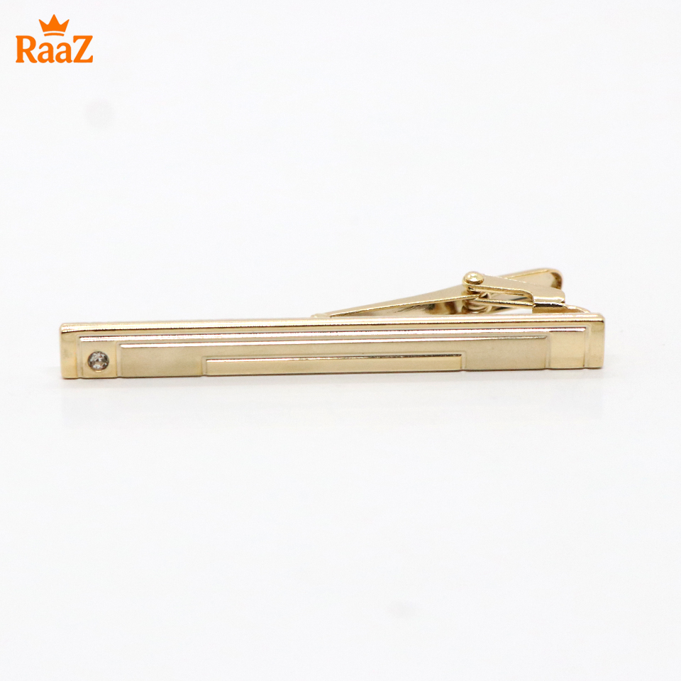 Picture of Golden Stone & Stripe Hybrid Tie Clip for Men