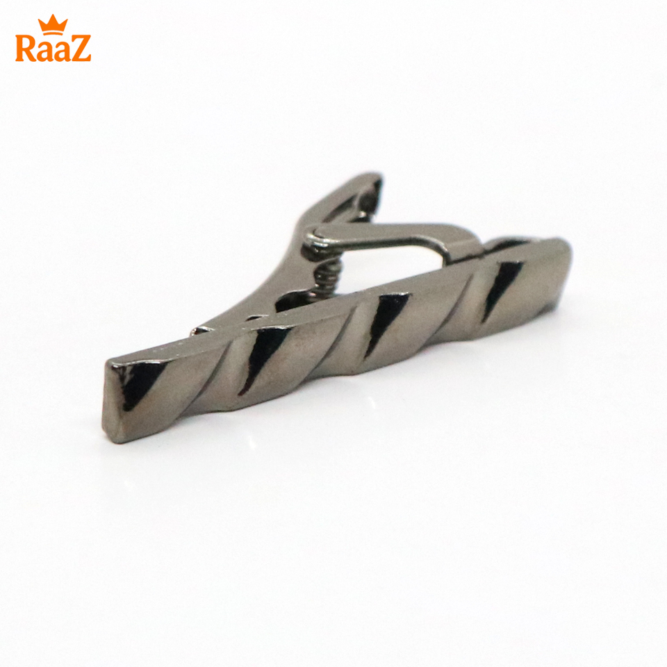 Picture of Black Vintage Style Stainless Steel Tie Clip For Men