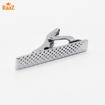 Picture of Silver Stainless Steel Tie Clip with Mosaic Design for Men