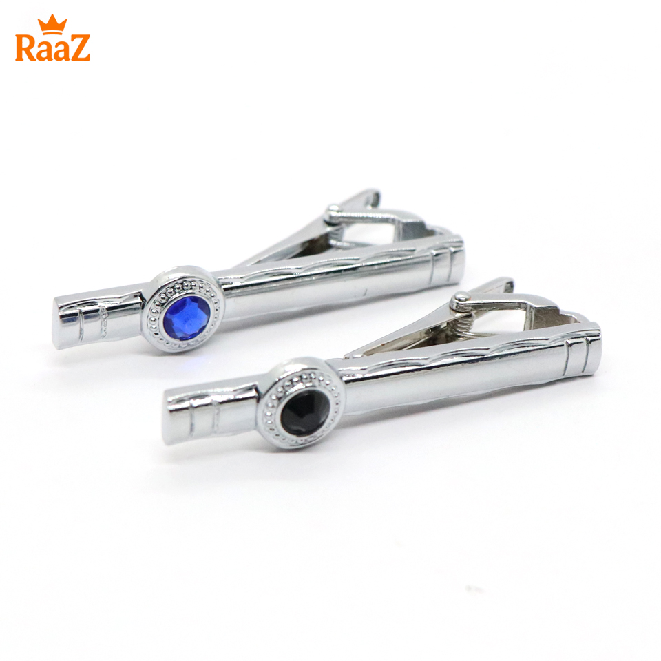 Picture of 2Pc Stone Premium Stainless Steel Tie Clip Bar Set For Men