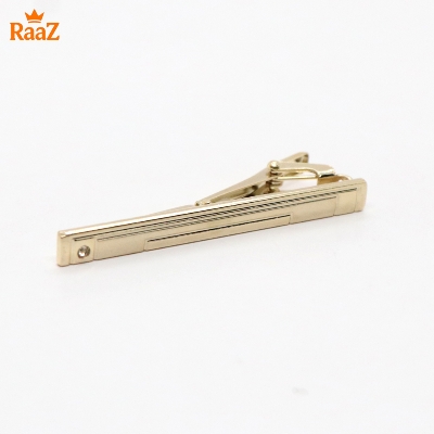Picture of Golden Floral & Stripe Hybrid Tie Clip for Men