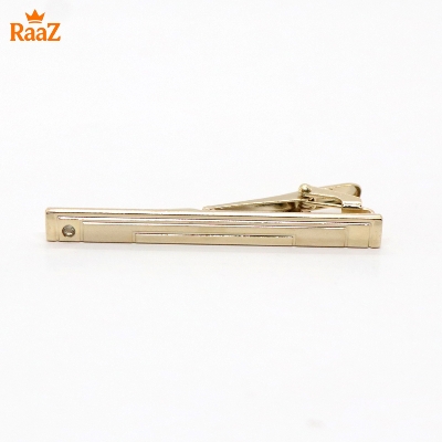 Picture of Golden Floral & Stripe Hybrid Tie Clip for Men