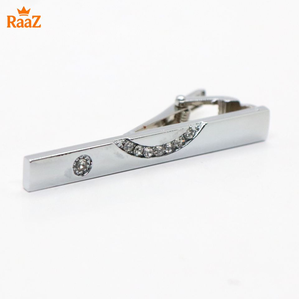 Picture of Silver Stone Tie Clip For Men