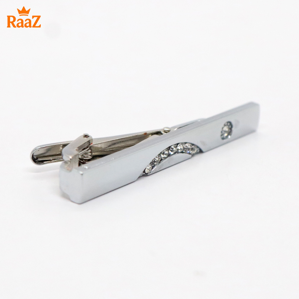 Picture of Silver Stone Tie Clip For Men