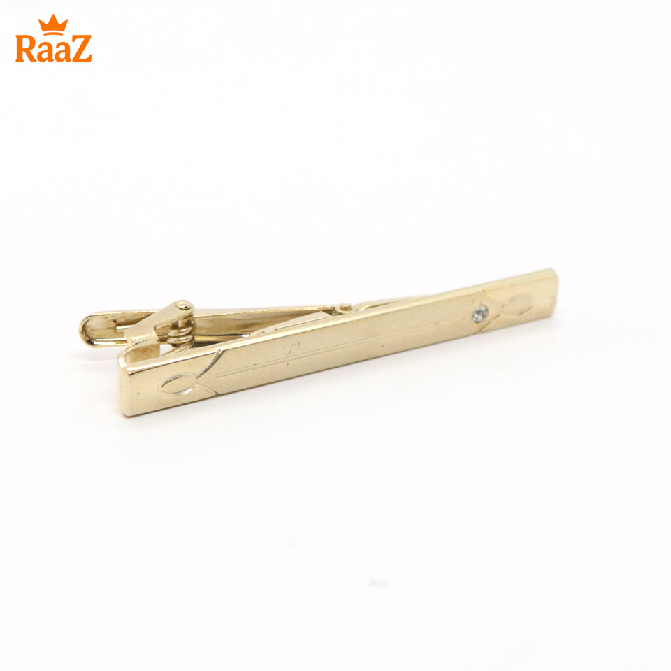 Picture of Golden Crystal Stone Inlay Tie Bar for Men