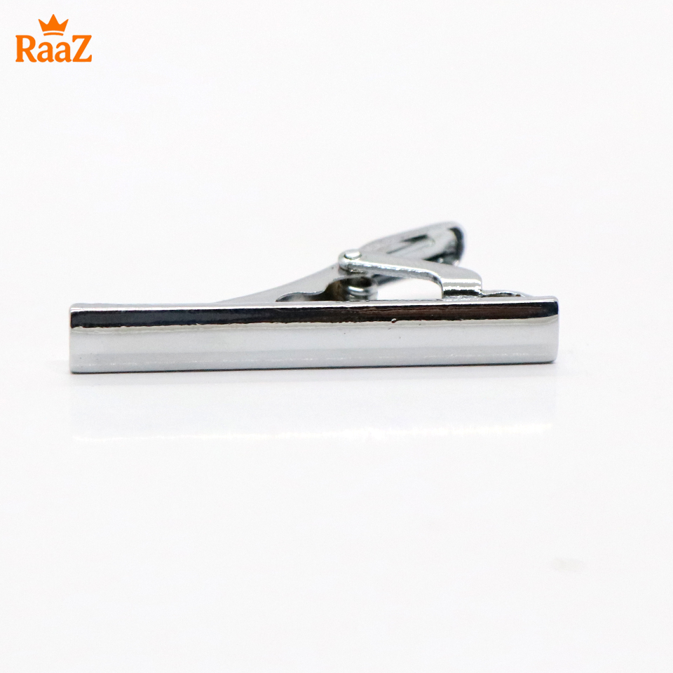 Picture of Silver Solid Style Stainless Steel Tie Clip For Men