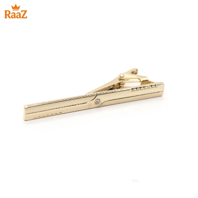 Picture of Golden Polished Stone Accent Tie Clip for Men