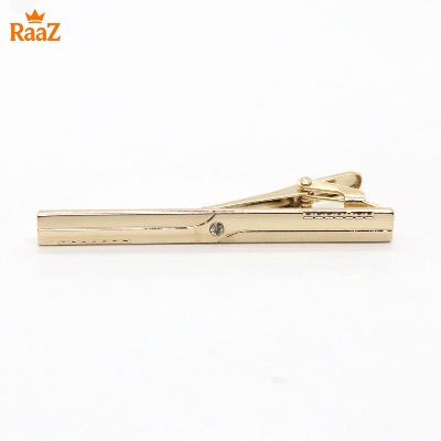 Picture of Golden Polished Stone Accent Tie Clip for Men