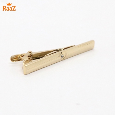 Picture of Golden Polished Stone Accent Tie Clip for Men