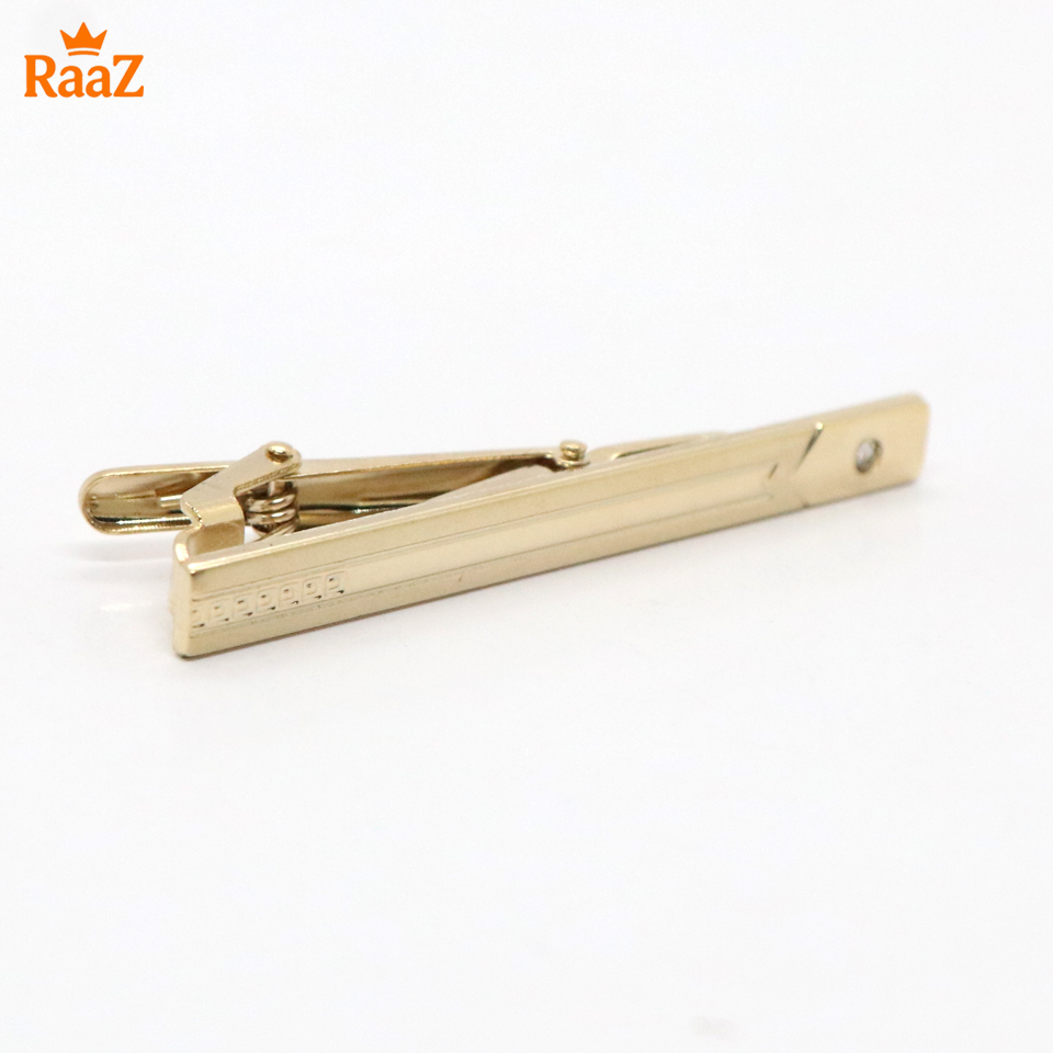 Picture of Golden Stone & Stripe Hybrid Tie Clip for Men