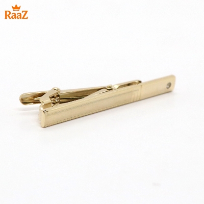 Picture of Golden Antique Floral Patterned Tie Clip for Men