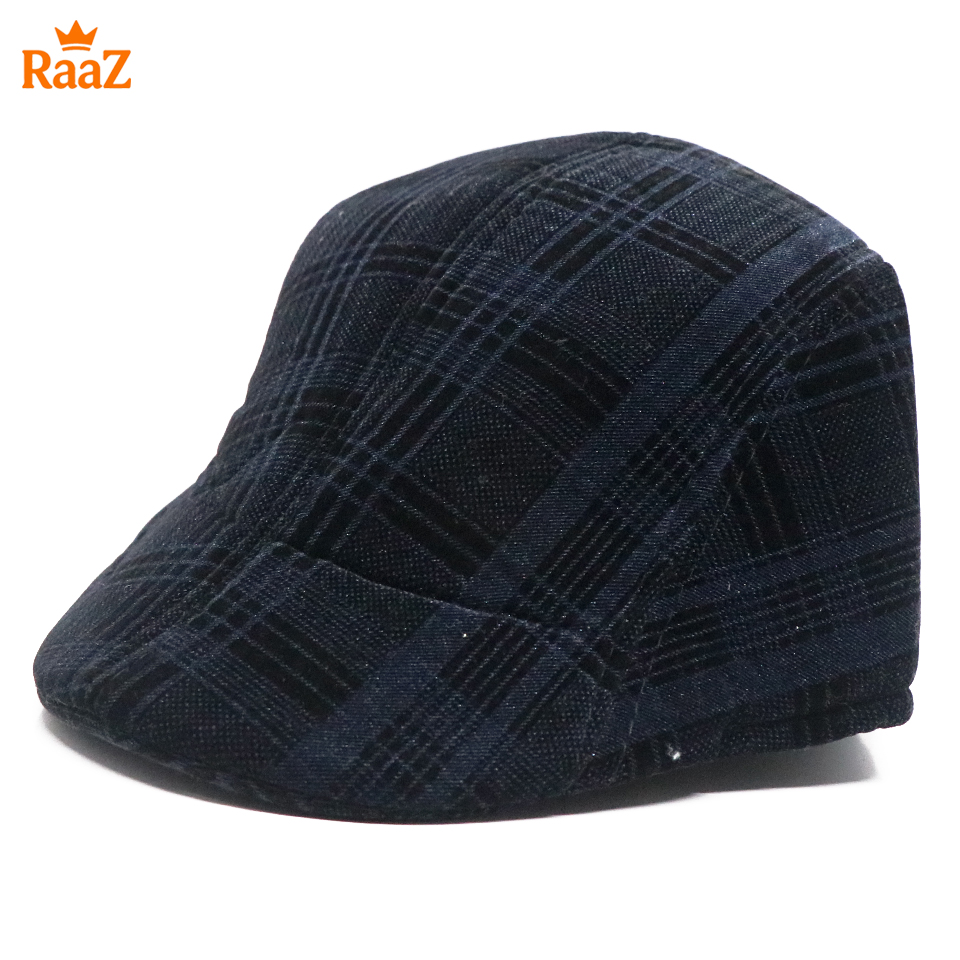 Picture of Navy Blue Wool Bold Look Wool Newsboy Cap For Men