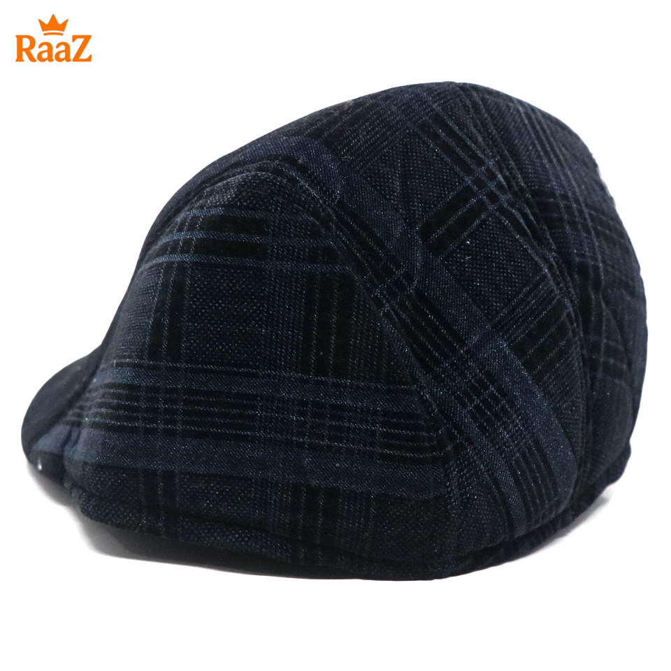Picture of Navy Blue Wool Bold Look Wool Newsboy Cap For Men