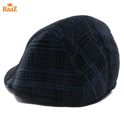 Picture of Navy Blue Wool Bold Look Wool Newsboy Cap For Men