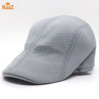 Picture of Silver Small Check Urban Style Wool Driving Cap For Men
