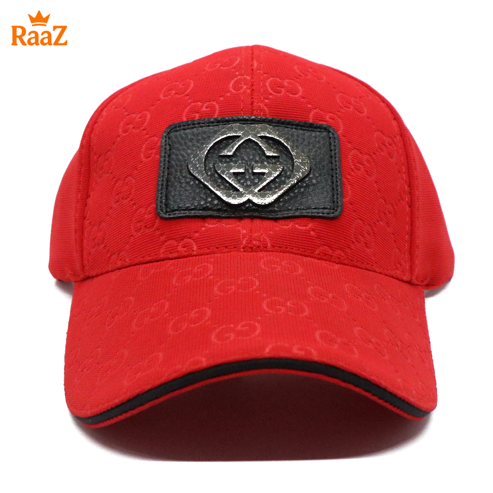 Picture of Red GG Metal Logo Curved Visor Cap