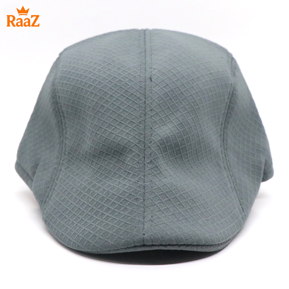 Picture of Grey Small Check Modern Gentleman Wool Flat Cap For Men