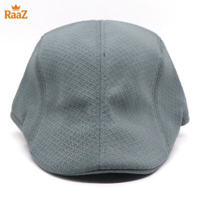 Picture of Grey Small Check Modern Gentleman Wool Flat Cap For Men