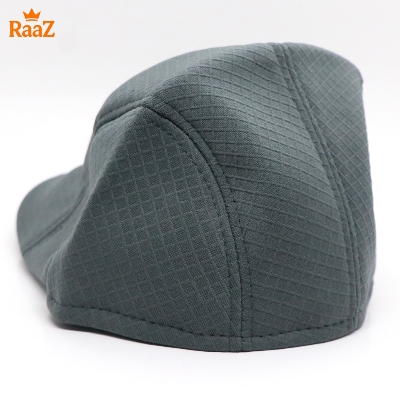 Picture of Grey Small Check Modern Gentleman Wool Flat Cap For Men