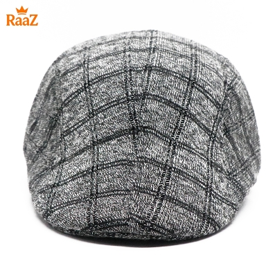 Picture of Grey Check Retro Charm Wool Checkered Cap For Men