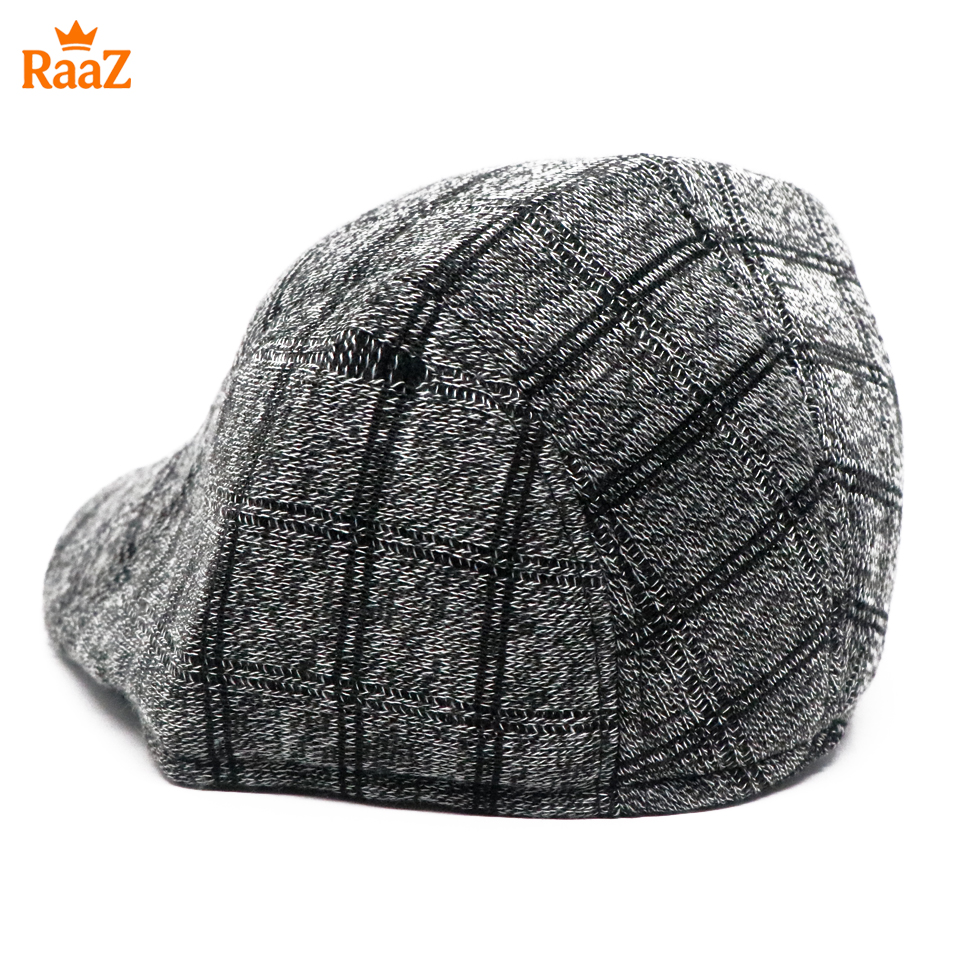 Picture of Grey Check Retro Charm Wool Checkered Cap For Men