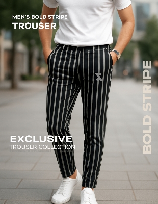 Picture of SMUG Premium Bold Stripe Trouser - Perfect For Casual Wear