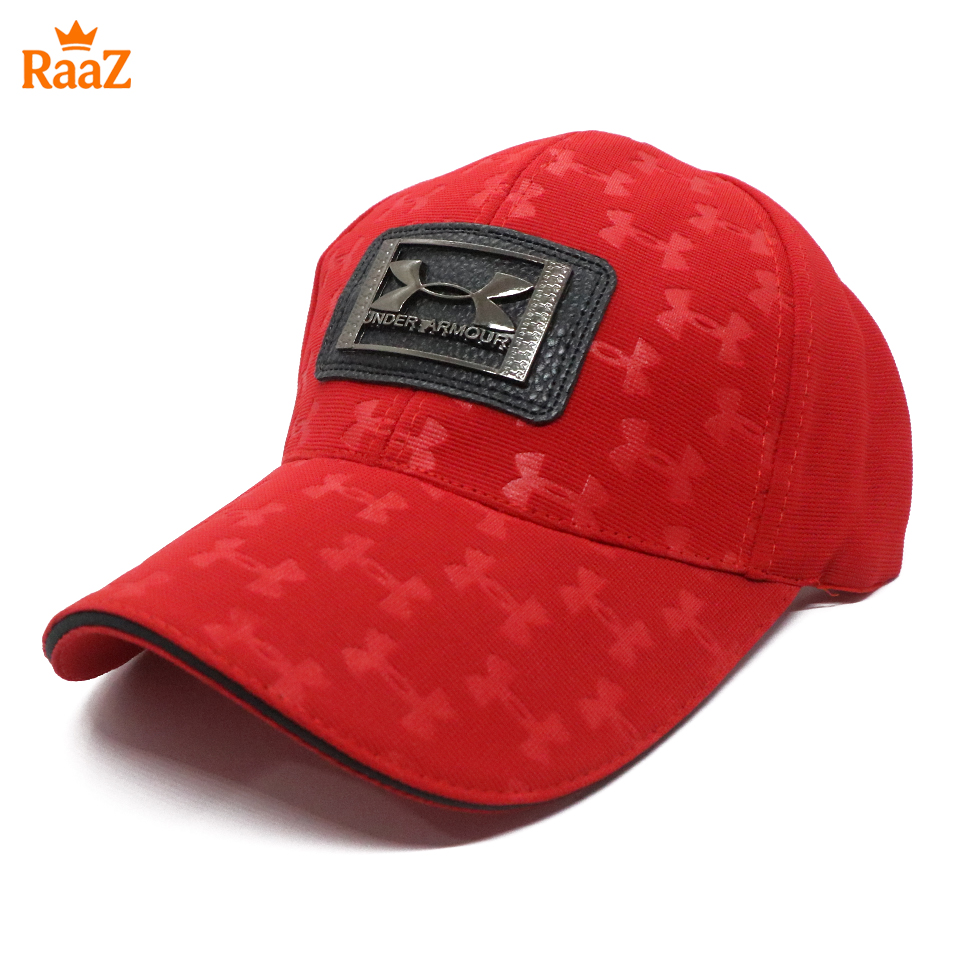 Picture of Red UA Metal Logo China Curved Visor Cap