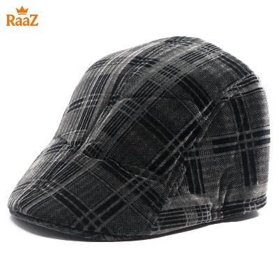 Picture of Black Velvet Bold Look Wool Newsboy Cap For Men