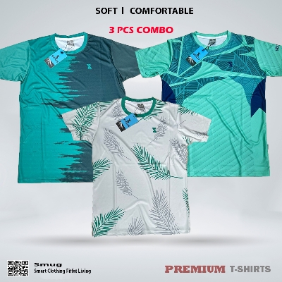 Picture of SMUG Premium Combo Offer T-shirt - Green , White and Pest