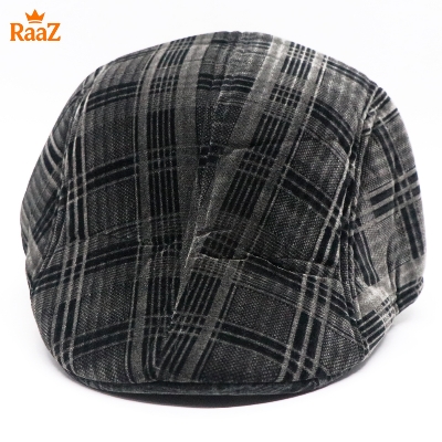 Picture of Black Velvet Bold Look Wool Newsboy Cap For Men