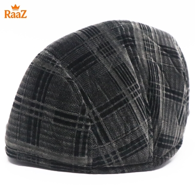Picture of Black Velvet Bold Look Wool Newsboy Cap For Men