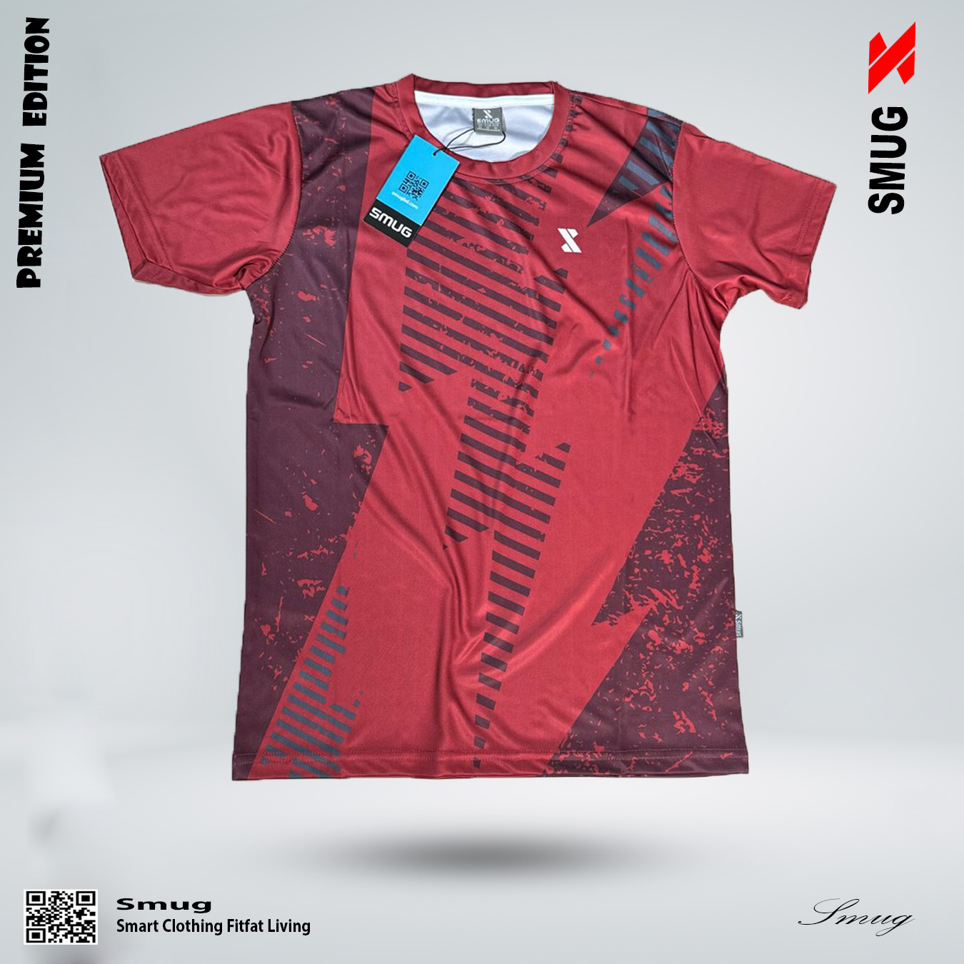 Picture of SMUG Premium Sport T-Shirt for Men - Fabric Is Soft and Comfortable-Maroon