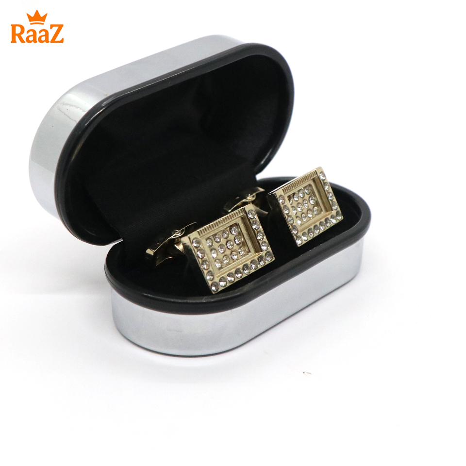 Picture of Golden Rectangle Shape Gem Cufflink For Men