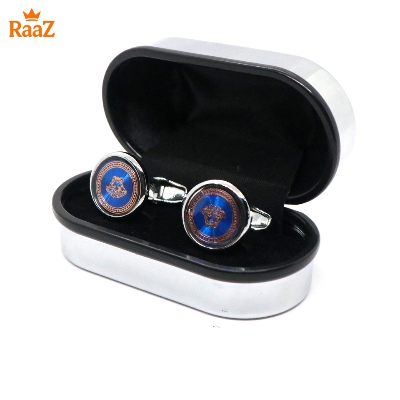 Picture of Silver Blue Versace Gem Cufflinks For Men