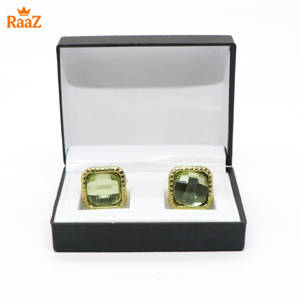 Picture of Golden Ruby Center Oval Frame Cufflink For Men