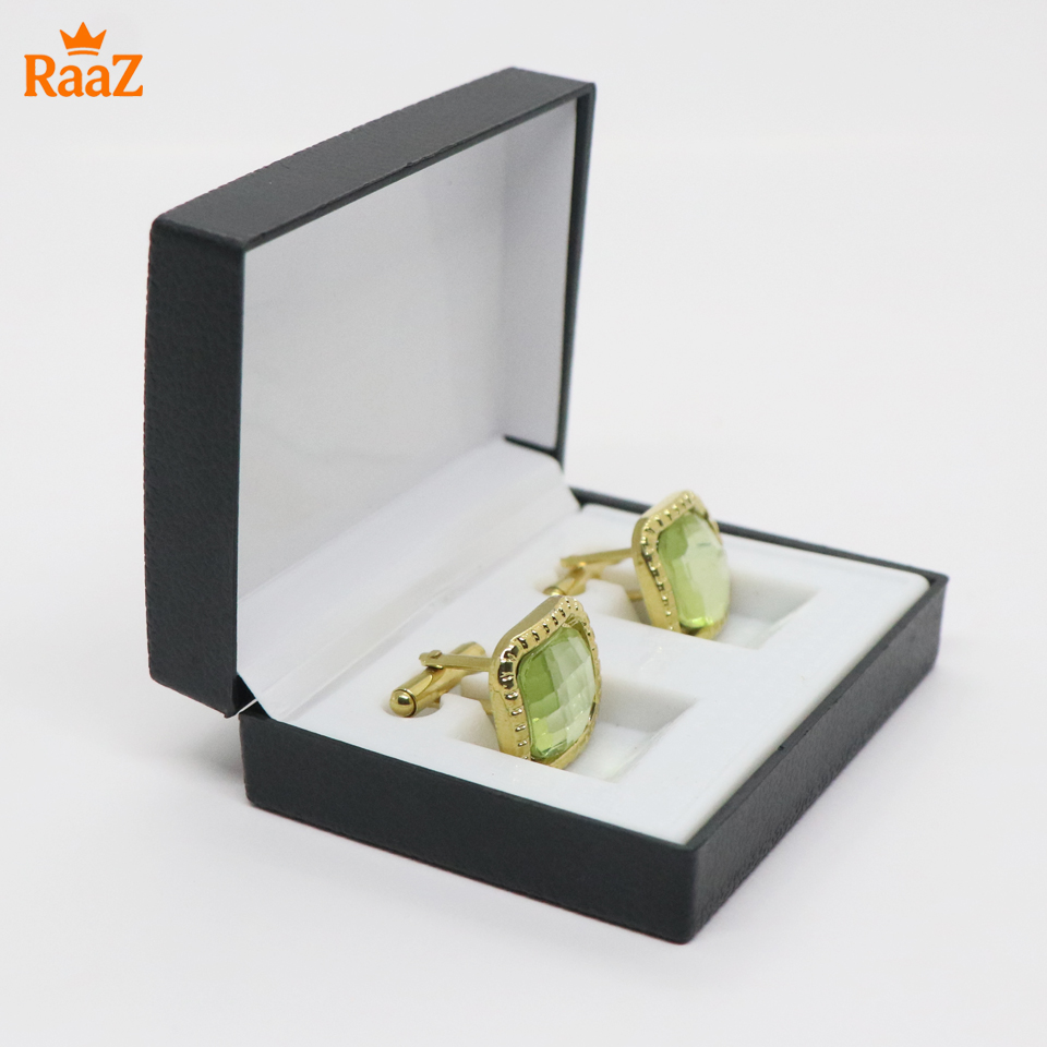 Picture of Golden Ruby Center Oval Frame Cufflink For Men