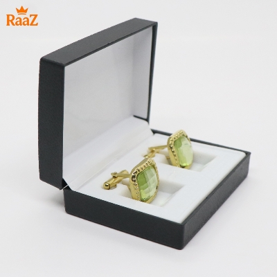 Picture of Golden Ruby Center Oval Frame Cufflink For Men