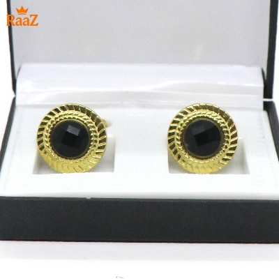 Picture of Golden Black Matte Bar Cufflink For Men