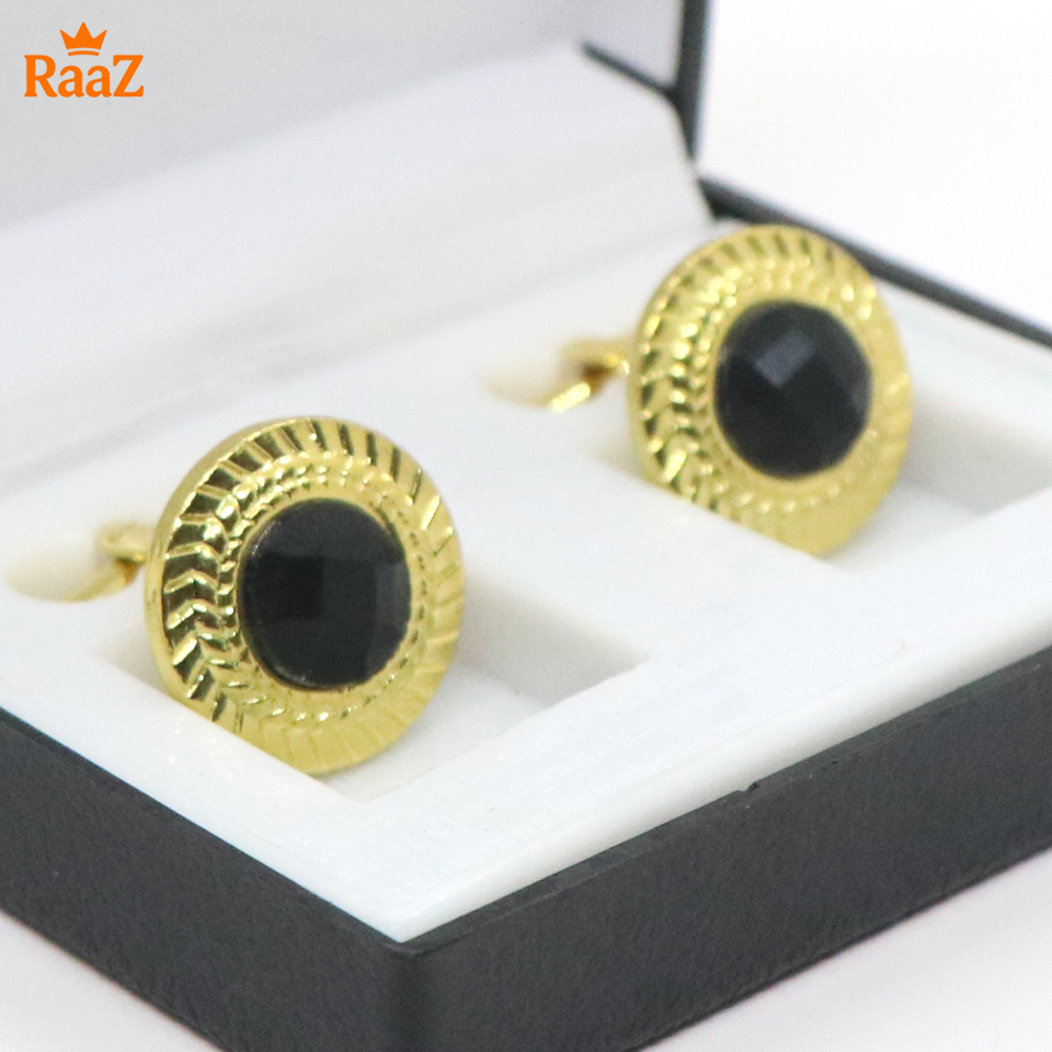 Picture of Golden Black Matte Bar Cufflink For Men