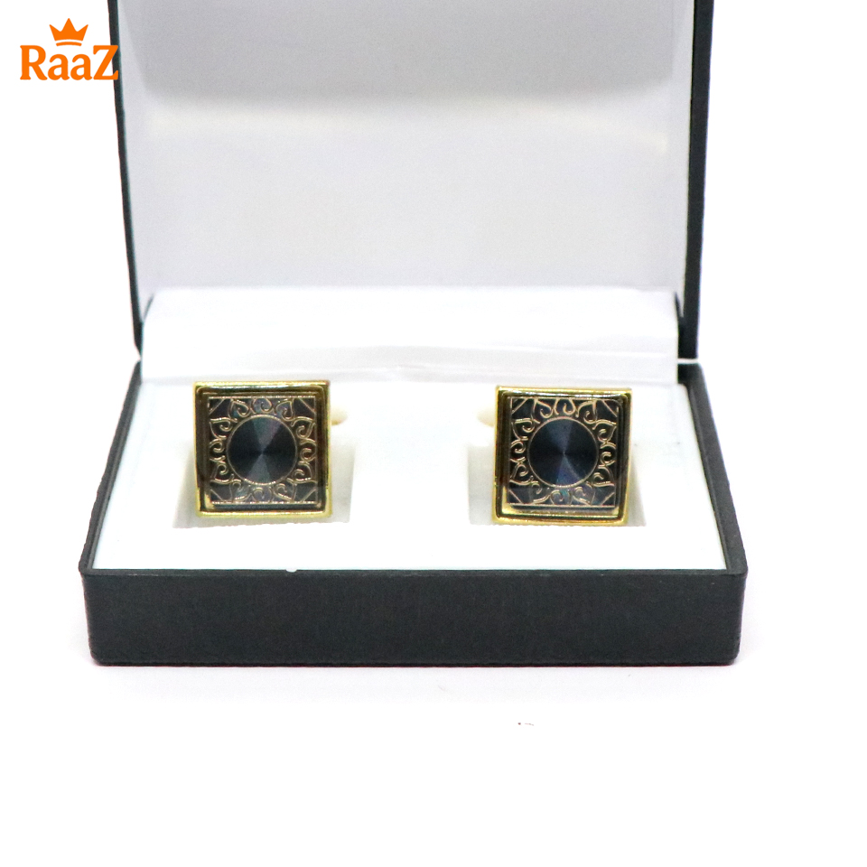 Picture of Golden Black Arabic Design Cufflink For Men