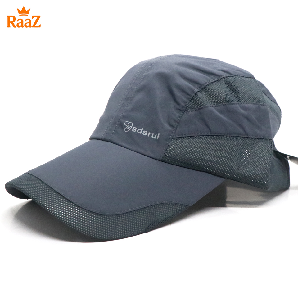 Picture of Grey SDSRUL Ultra-Lightweight Parachute Mesh Running Cap For Men