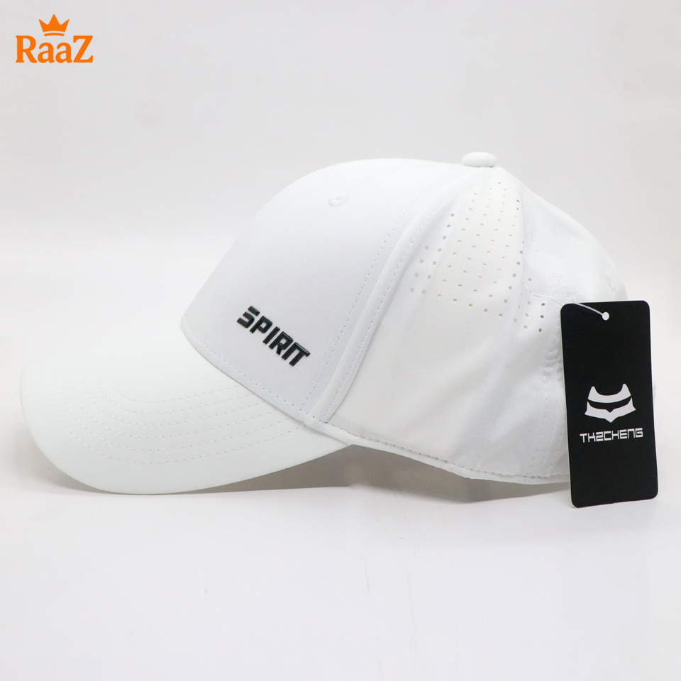 Picture of Full White Spirit Logo Stylish Breathable Parachute Mesh Outdoor Cap For Men