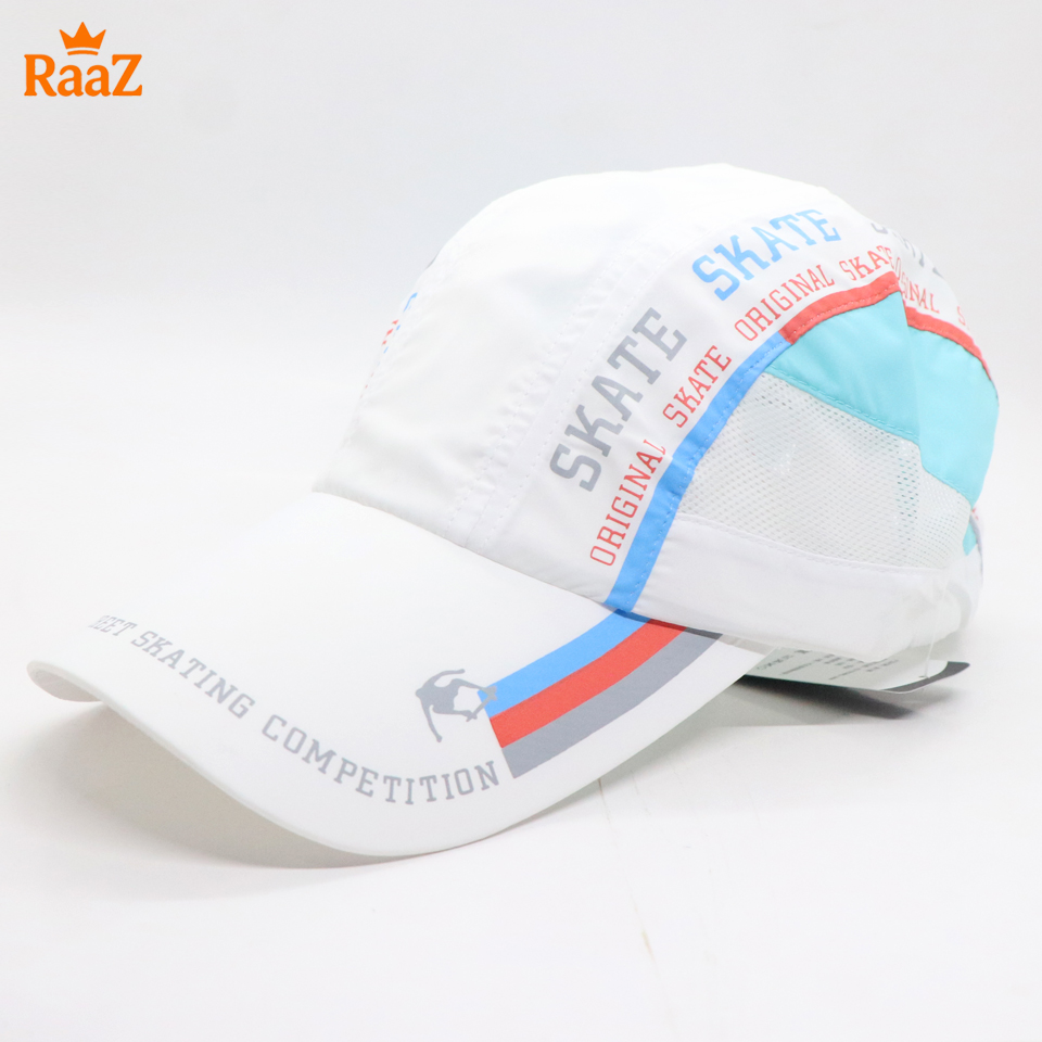 Picture of White Skate Ultra-Lightweight Parachute Mesh Running Cap For Men