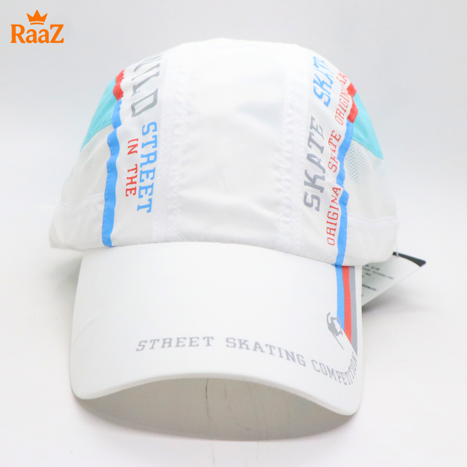 Picture of White Skate Ultra-Lightweight Parachute Mesh Running Cap For Men