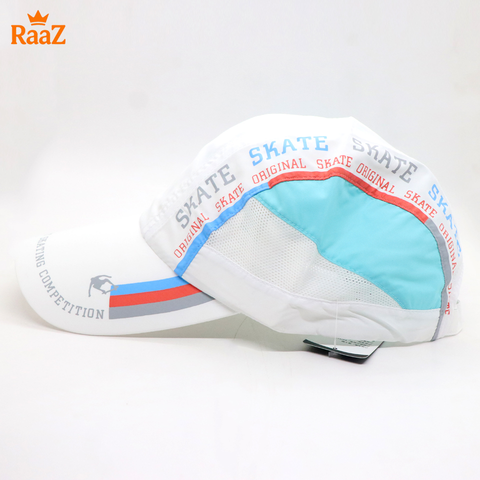Picture of White Skate Ultra-Lightweight Parachute Mesh Running Cap For Men