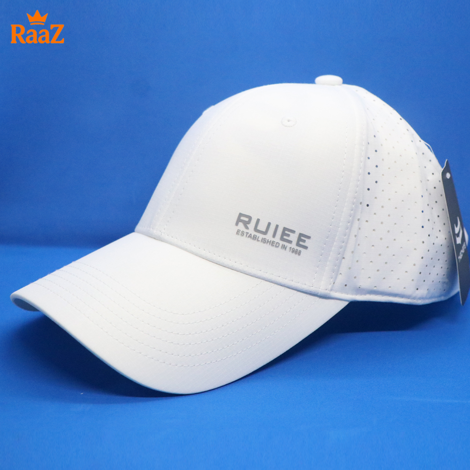 Picture of Full White RUIEE Ultra-Lightweight Parachute Mesh Running Cap For Men
